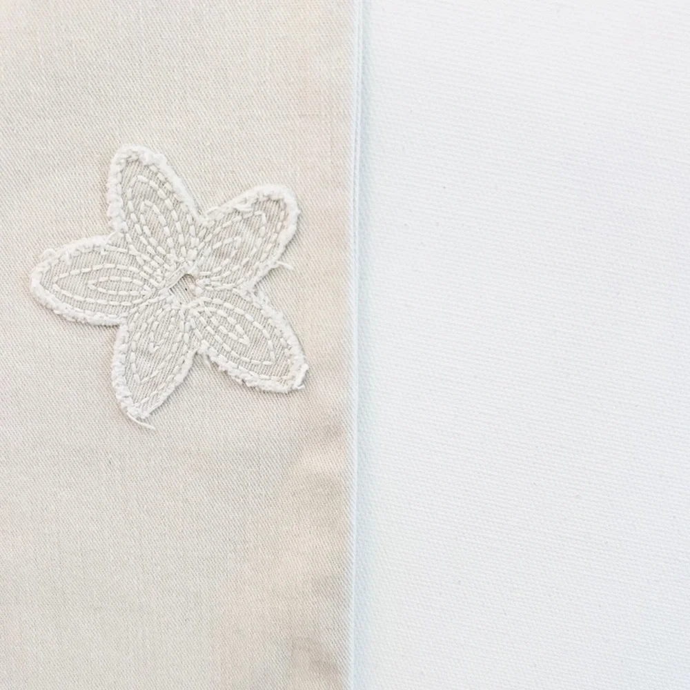 NWT OshKosh Cream Wide Leg Jeans 5T | Floral Appliqué Adjustable Waist